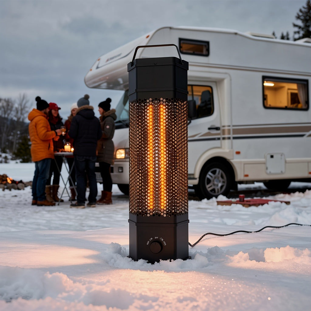 Electric Patio Heater 1400W 28", All-Around Radiant Heating with Tip-Over & Overheat Protection — image 4