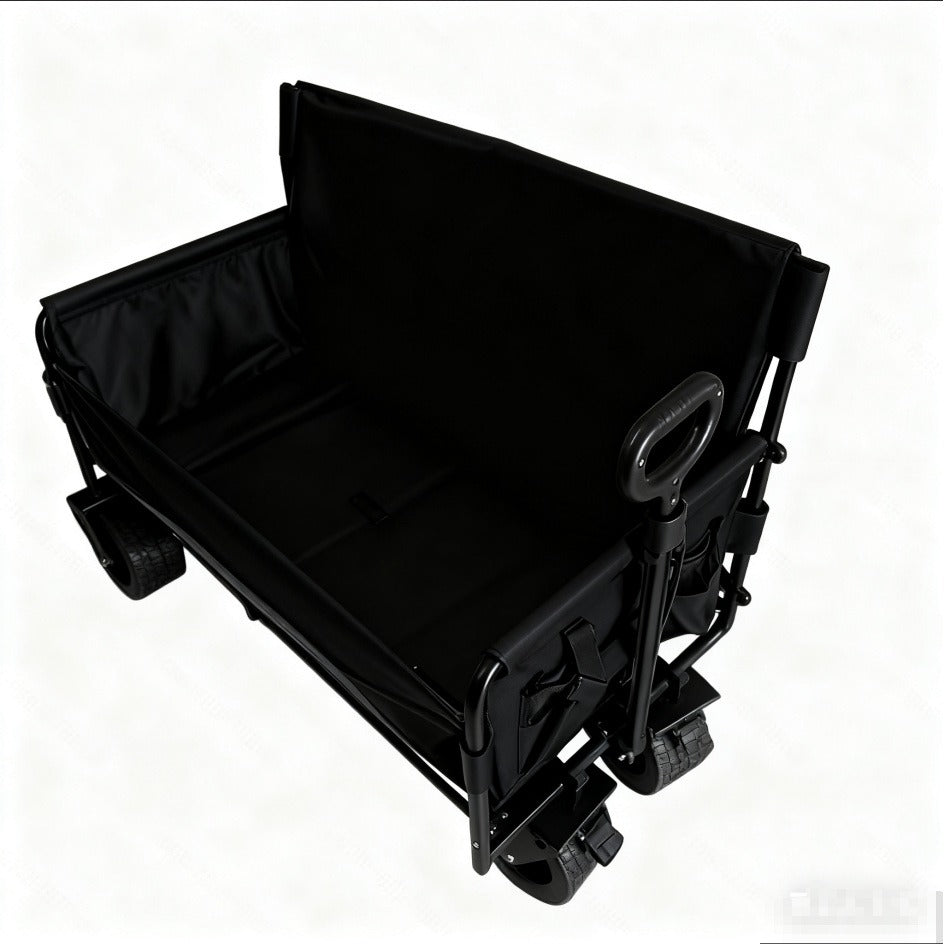 Foldable Utility Wagon Cart 550 lbs, Collapsible Outdoor Cart with Bench Seat & All-Terrain Wheels — image 4