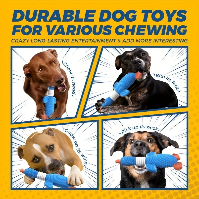 Dog Toy Nylon Goose or Clownfish Chew Design for Medium and Large Dogs in Two Blue Styles for Interactive Chew Play — image 7