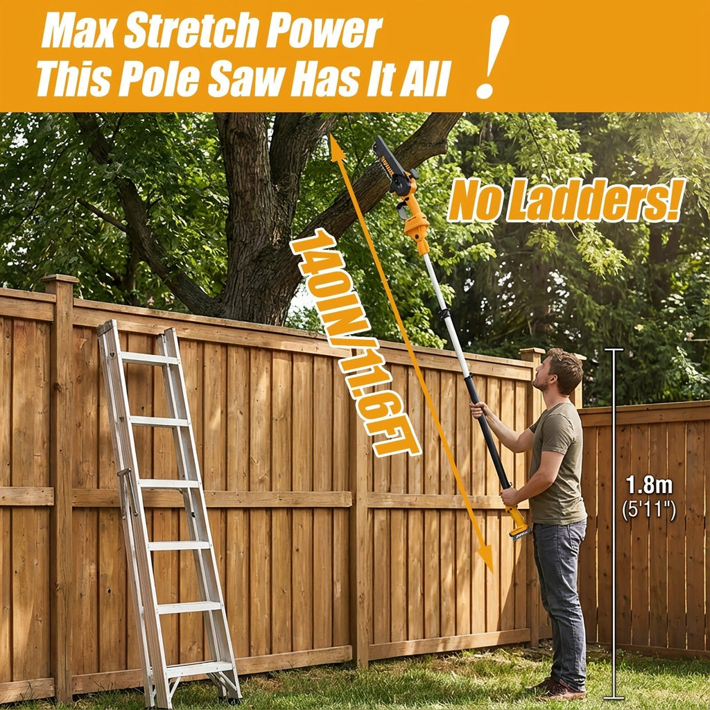 Mini Chainsaw Cordless 6-Inch Brushless with 20V 4.0Ah Rechargeable Battery, One-Hand Electric Handheld Chain Saw for Tree Tr