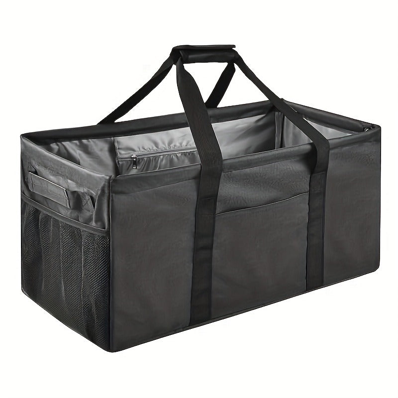 Oversized Canvas Tote Bag with Foldable Body, Multiple Pockets and Black or Pineapple Print — image 2