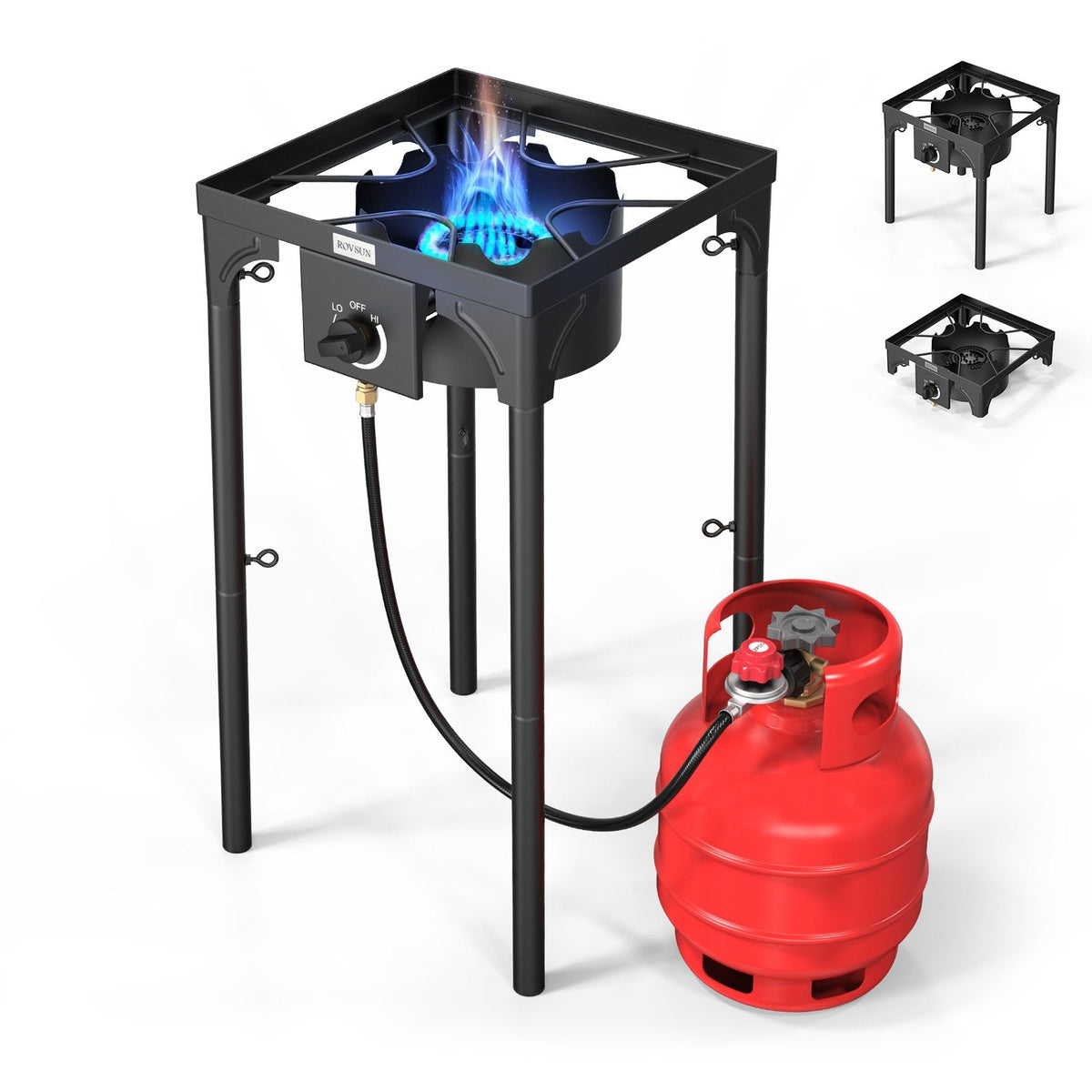 Outdoor Propane Burner Stove Cast Iron High Pressure Gas Cooker with Detachable Stand Legs — image 4