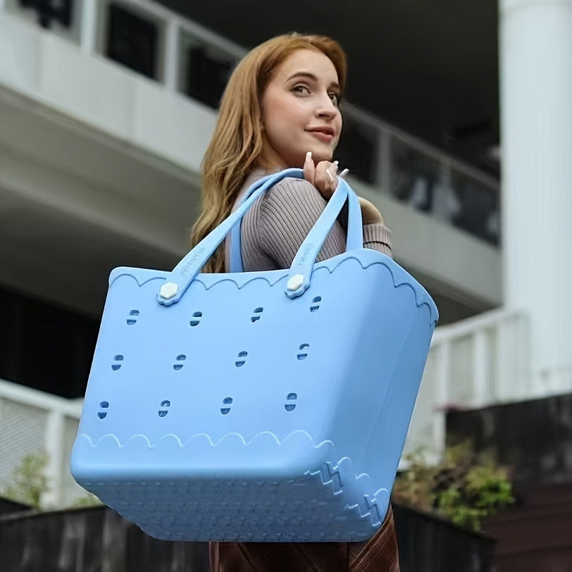 Beach Tote Bag for Women, Large Shoulder Handbag for Travel Vacation Fruits Flowers Drinks, M & L — image 7