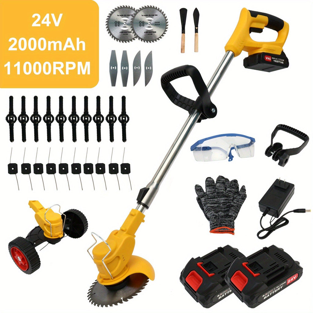 Cordless Weed Trimmer & Edger, 21V 3-in-1 Brush Cutter with 2 Batteries, Adjustable Head for Lawn — image 3