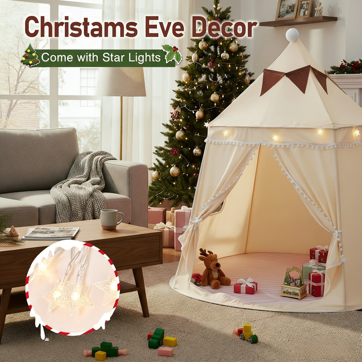 Pop-Up Dome Pet Tent in Three Colors with Basic or Mat, Star Lights and Flag Accessory Options — image 11