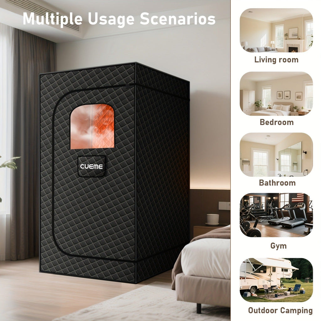 Portable Steam Sauna Box 1200W Full Body Sauna Tent with Folding Chair, 101oz Steam Generator — image 3