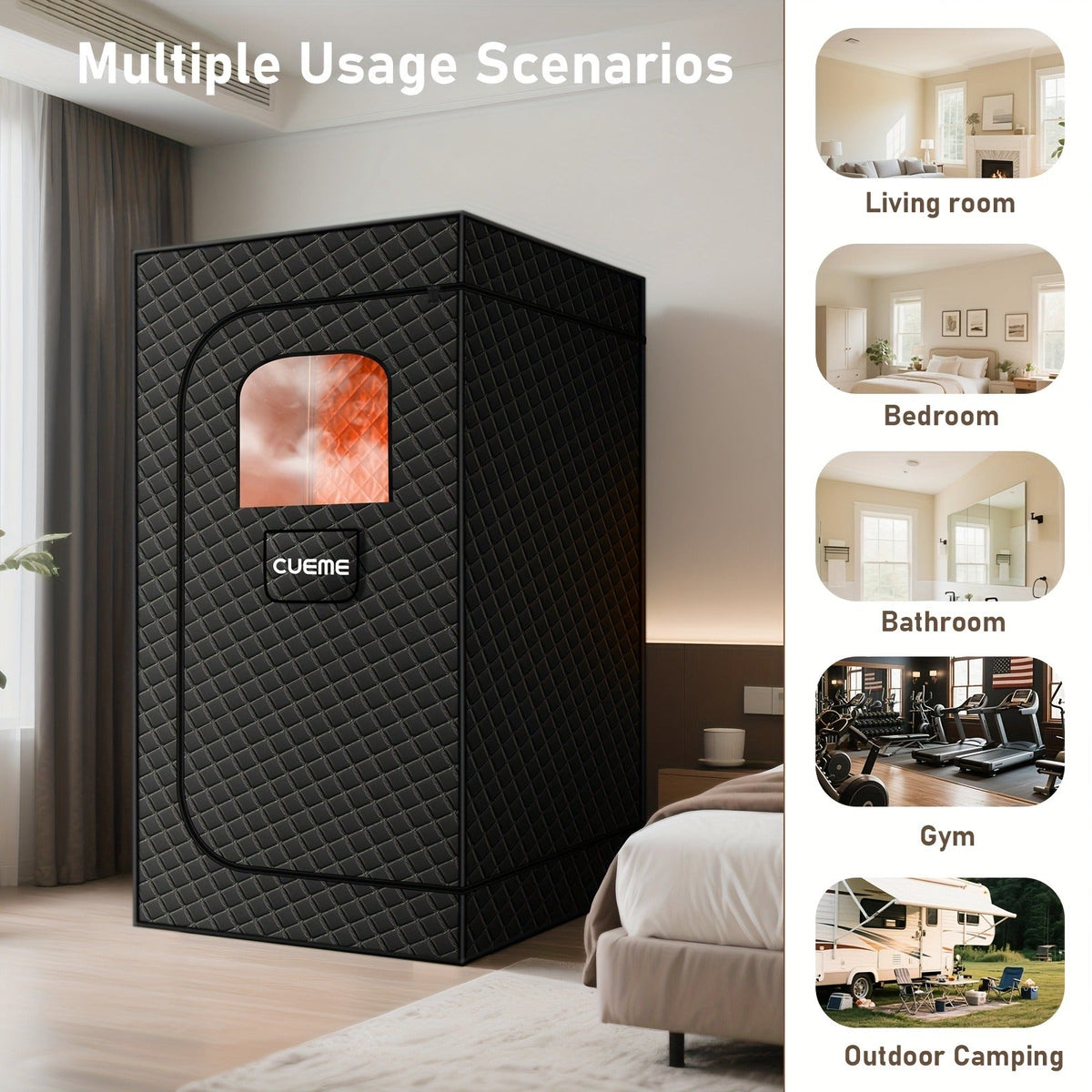 Portable Steam Sauna Box 1200W Full Body Sauna Tent with Folding Chair, 101oz Steam Generator — image 3