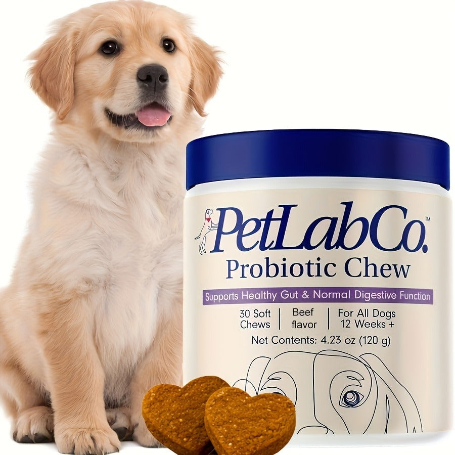 Dog Probiotic Chewable Supplement, 30-Count 4.23-Ounce Container with One- or Three-Piece Packs — image 1