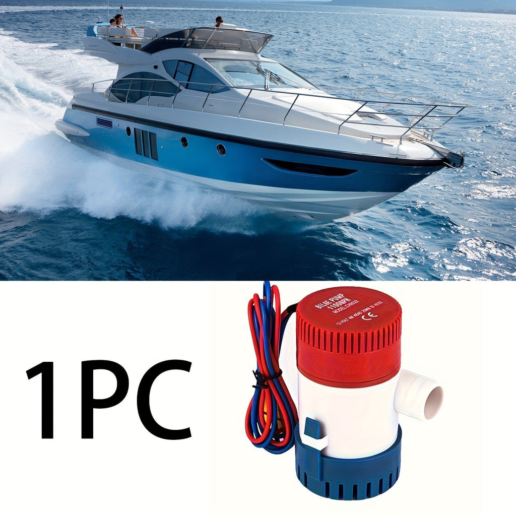 12V 1100GPH-Label Submersible Bilge Pump with Cylindrical Strainer and Side Outlet for Boat or RV Drainage — image 4