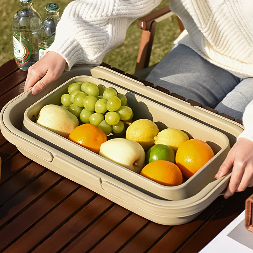 Picnic Basket Foldable with Detachable Table – Large Capacity Portable Camping Storage Basket with Handle — image 4