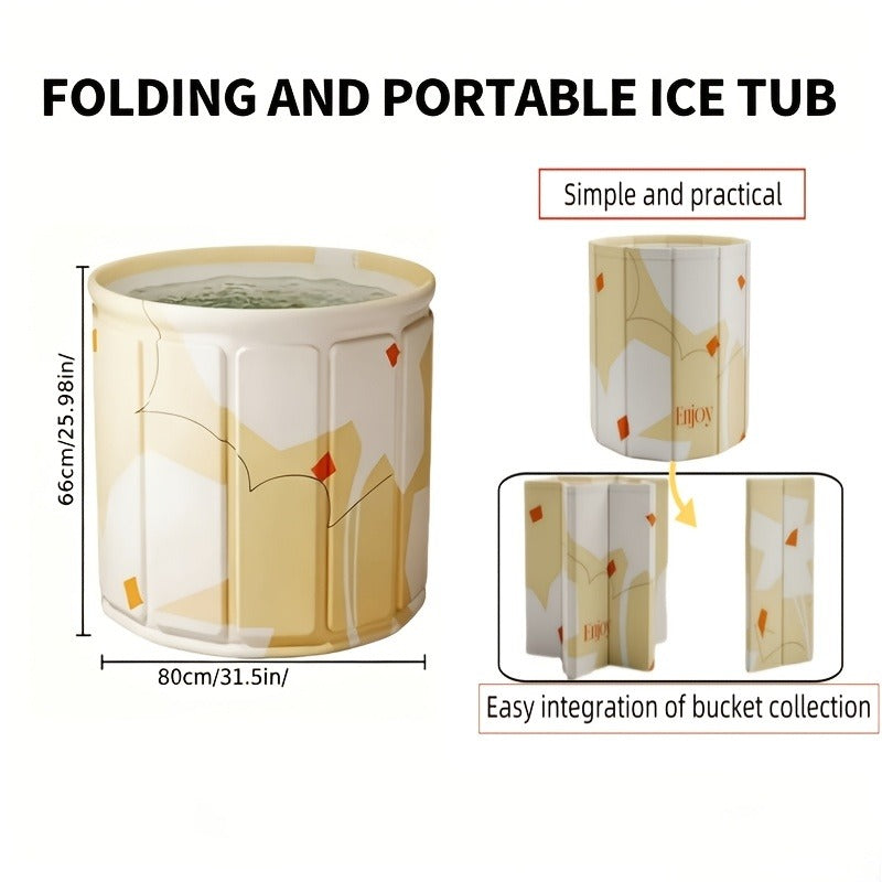 Thermal Insulated Bathtub Foldable Non-Inflatable for Adults – Hot & Cold Dual Use, Ice Bath Muscle Relief & Warm Soak — imag