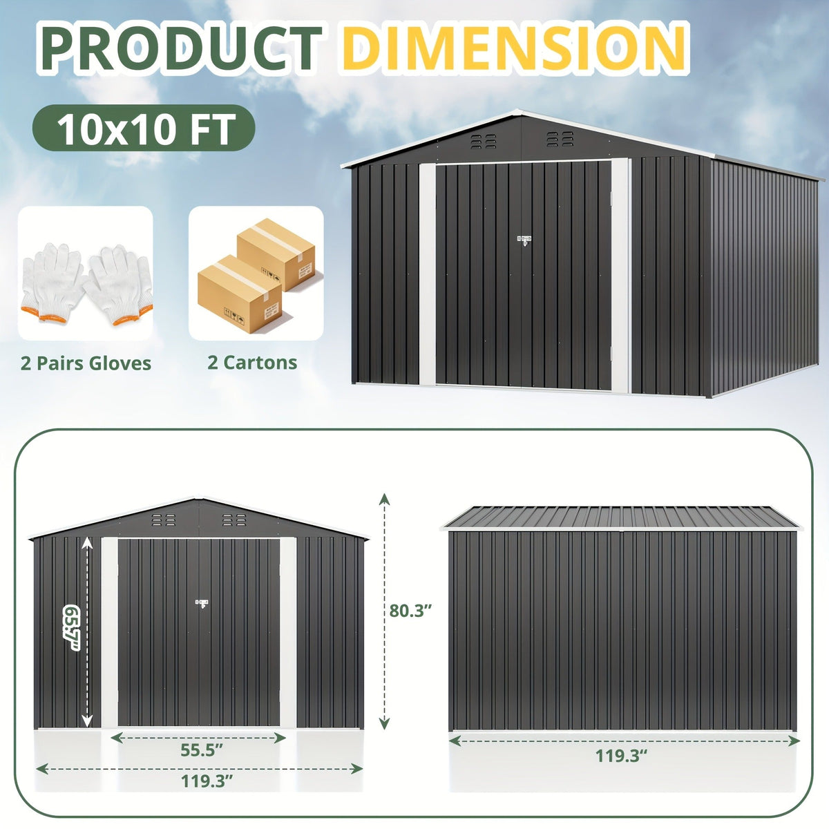 Polycarbonate Greenhouse Kit with Frame, for Garden, Patio and Yard Use, with the Listed Configuration — image 9