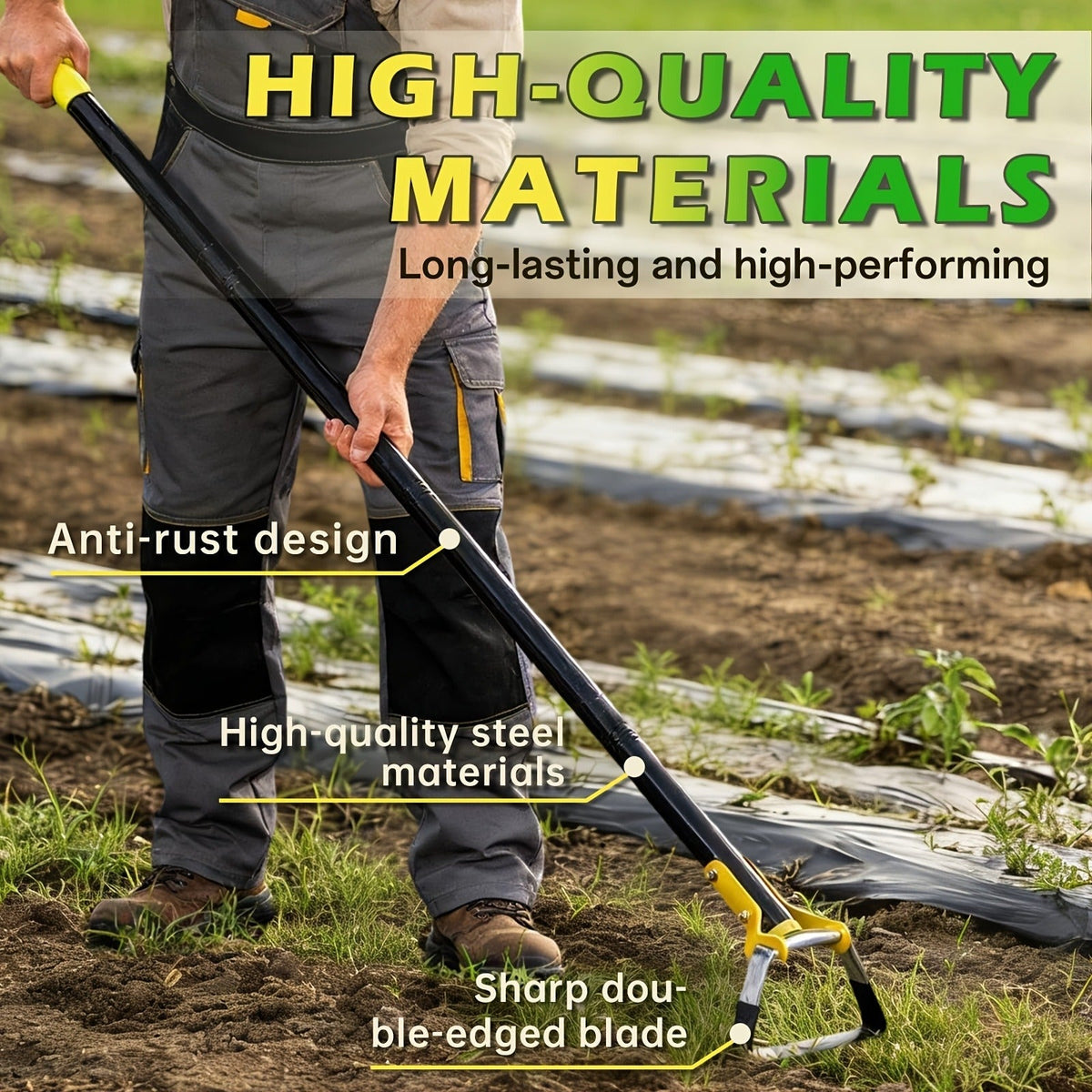 Adjustable Stirrup Hoe Garden Tool with Loop Head, Sectional Handle and 4.5-, 6- or 7.5-Foot Lengths — image 7