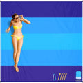 Gradient Beach Mat with Purple-to-Blue Design, Corner Loops, Drawstring Pouch, Stakes and 1- or 2-Piece Packs — image 2