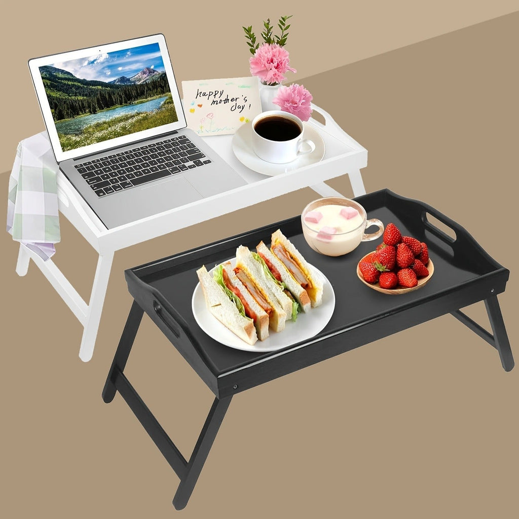 Bed Tray with Folding Legs Large 19.5x12 Inch Lap Desk for Breakfast Sofa Laptop Reading Drawing Snack Tray Eco Friendly Fold