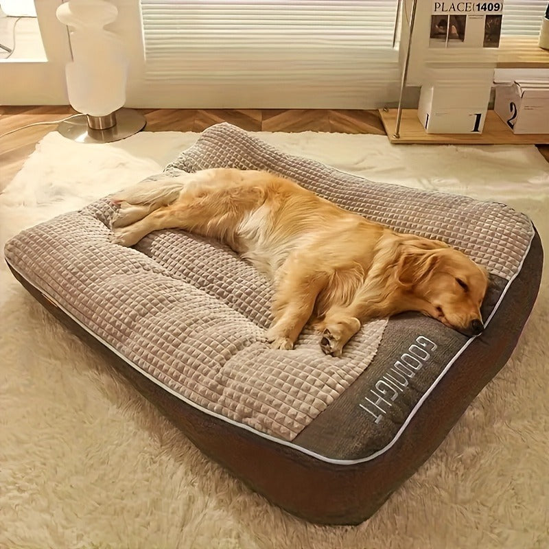 Gray Rectangular Dog Bed with Thick Polyester Fiber Cushion, Four Size Options and Included Grooming Tool — image 10