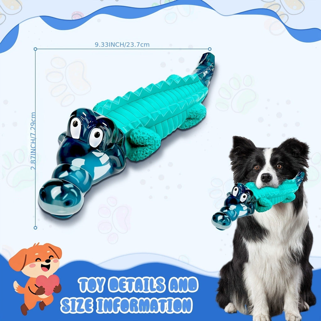 Dog Toy Blue Rubber Crocodile Chew Design with Milk Flavor, Raised Ridges and 20-100 lb Guidance — image 14