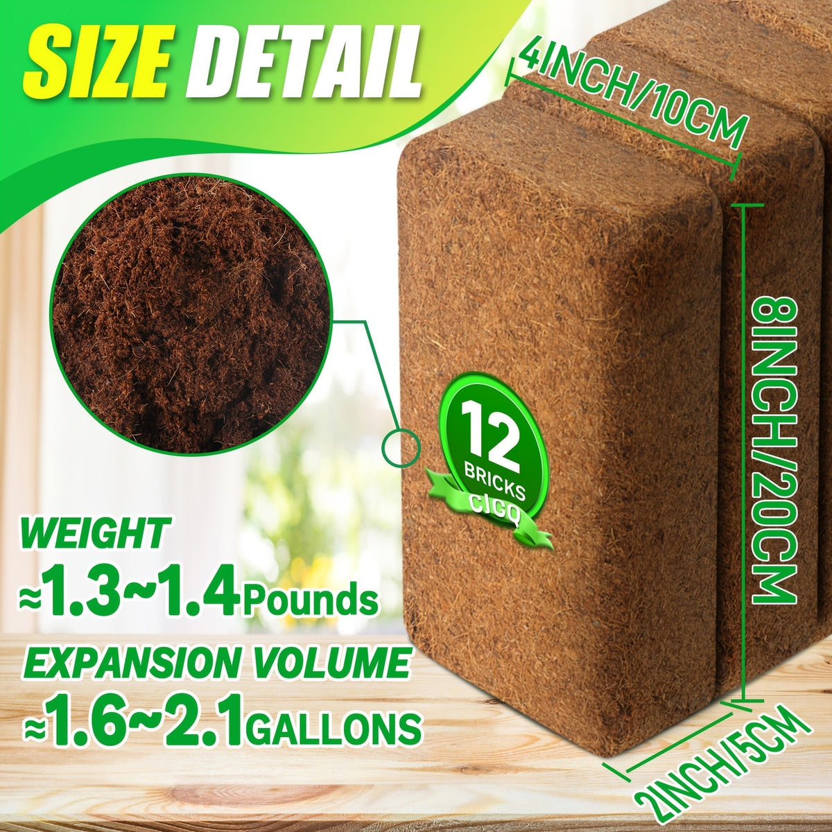 Coco Coir Bricks for Plants 1.32 LB Each Low EC pH Balanced — image 4