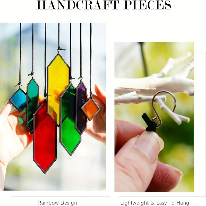 Glass Rainbow Suncatcher Hanging Ornament – Crystal Prism Window Sun Catcher for Garden, Patio & Home Decor — image 4