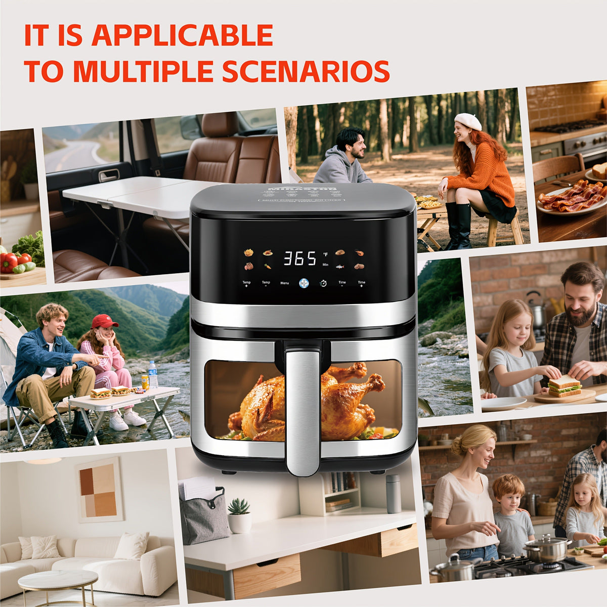 5.8Qt Air Fryer with Touchscreen Control Panel, Viewing Window, Eight Presets and 20 Paper Liners — image 3