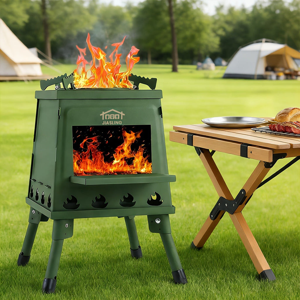 Foldable Wood Burning Camp Stove, Portable Outdoor Cooking Rocket Stove for Camping, Hiking, Picnics, BBQ & Travel — image 3
