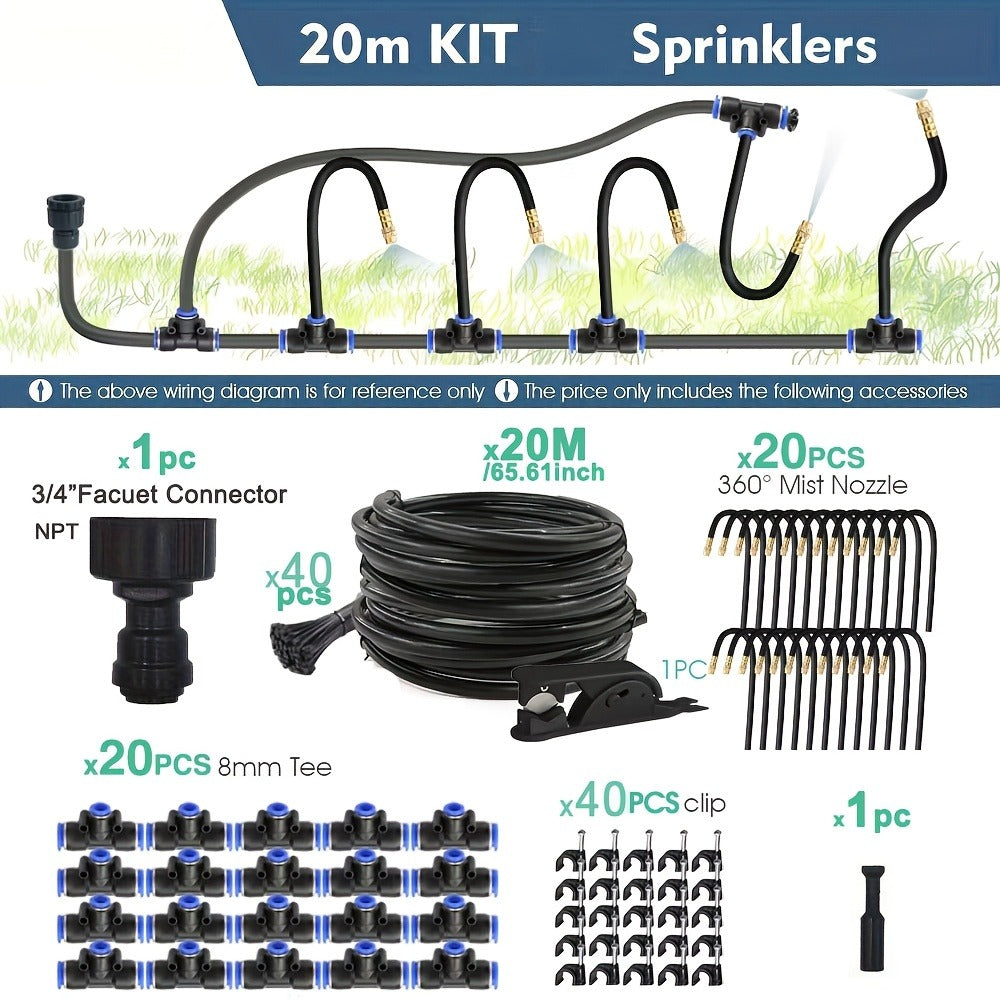 Drip Irrigation Kit Automatic Watering System Garden Sprinkler Misting Atomization Hose 5m, 20m — image 4