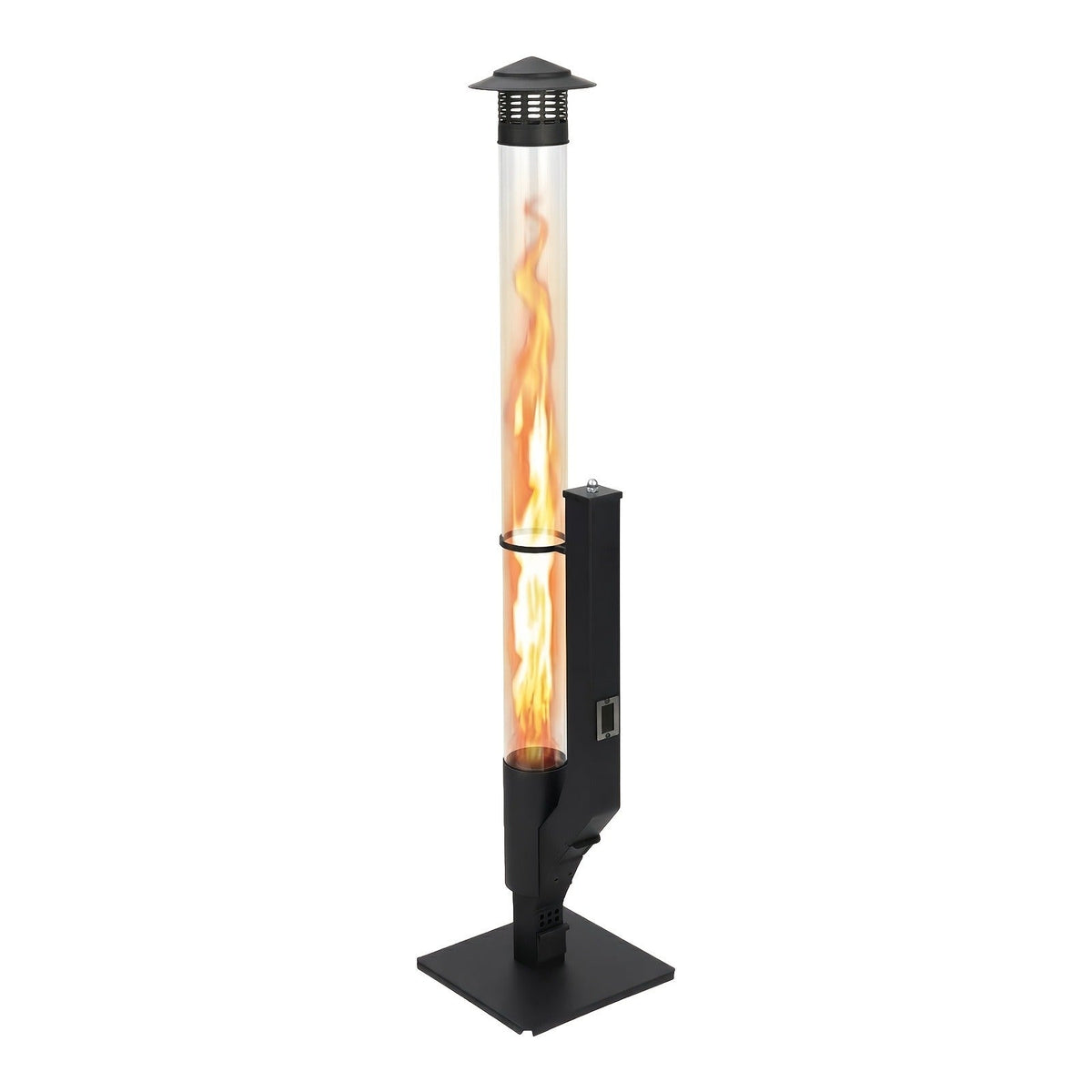 Outdoor Wood Pellet Patio Heater 56 Inch, Smokeless Portable Pellet Stove with Rain Cap, Viewing Window & Ash Tray — image 3