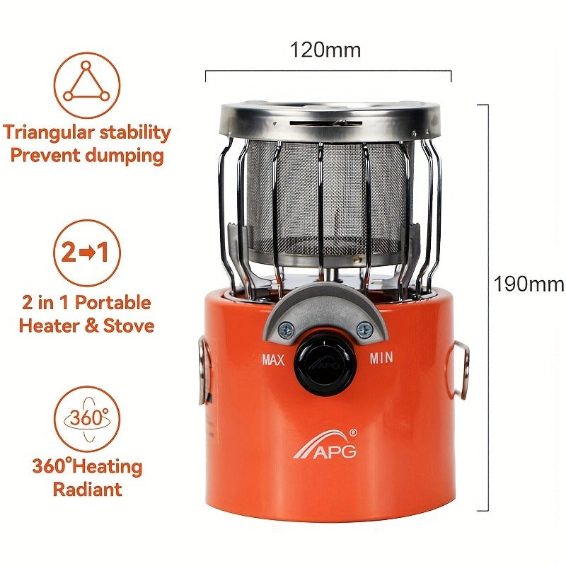 Portable Propane Camping Heater Stove 2-in-1 with Temperature Control, Compact Outdoor Cooking & Heating Unit — image 3