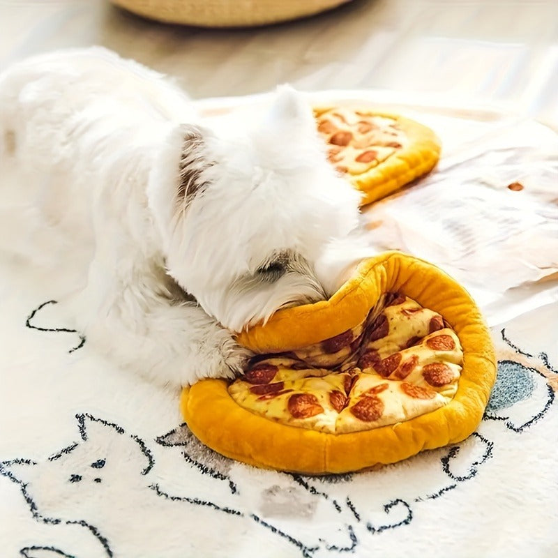 Dog Toy Pizza or Donut Plush with Built-In Squeaker and One or Two-Piece Pack Options for All Breeds — image 9