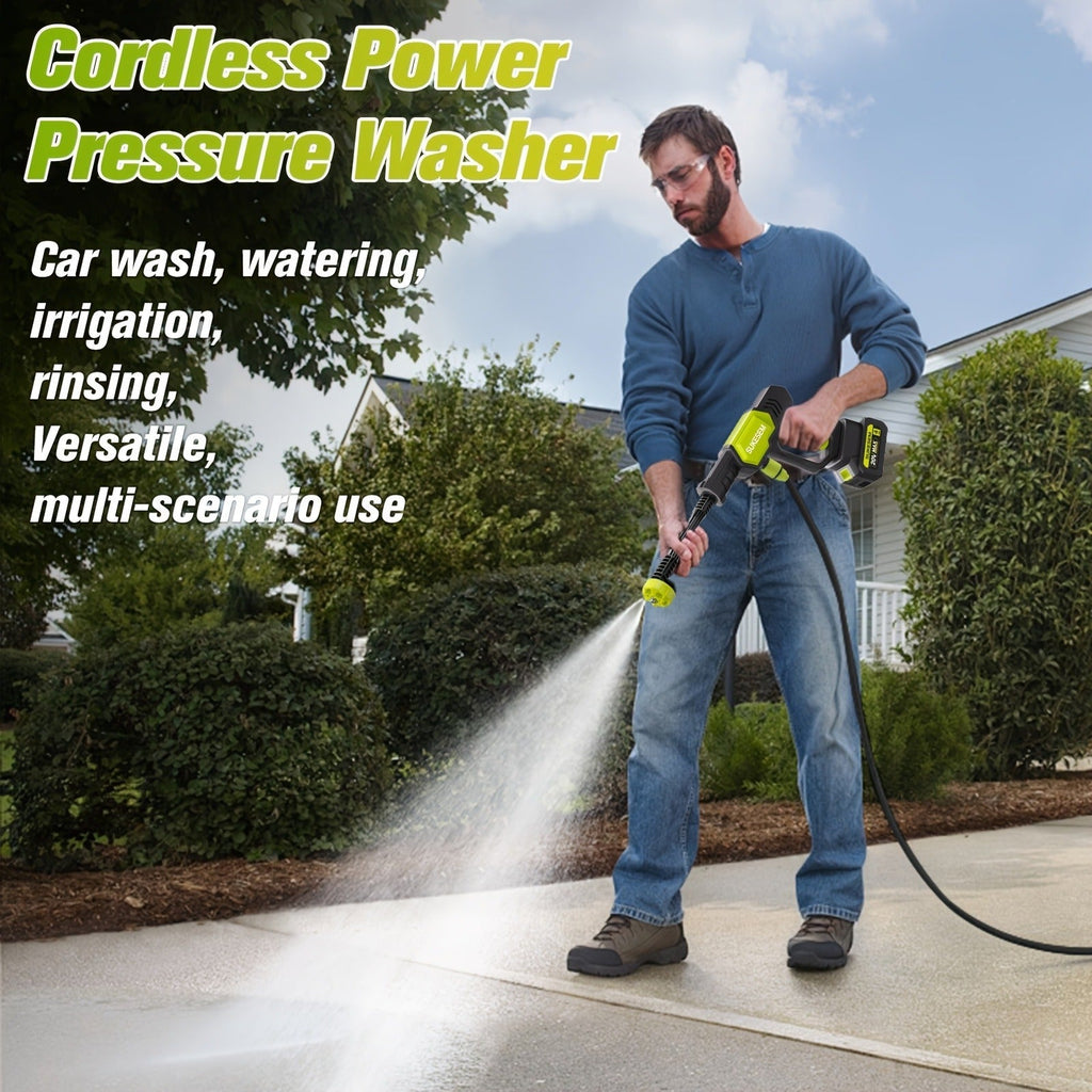 Cordless Pressure Washer Battery Powered Portable Car Wash Gun High Pressure Cleaner for Cars Yards for Garden, Patio and Yar