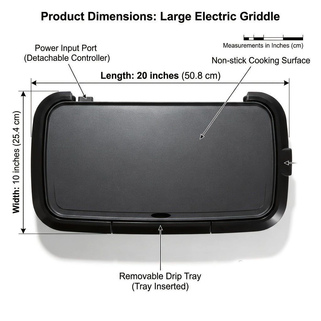 Electric Griddle Non-Stick Teppanyaki Grill Pan, Frying & Grilling All-in-One for Eggs, Steaks, Bacon — image 5