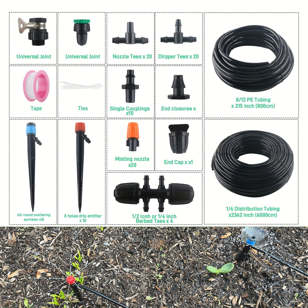 226FT Drip Irrigation Kit – Automatic Plant Watering System with Adjustable Nozzles for Garden & Greenhouse — image 2