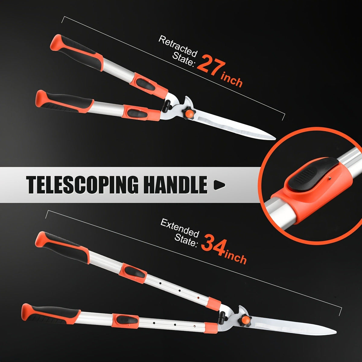 Long Reach Pruning Shears 18-38 Inch Extendable – Non-Stick Steel Blades Cut 2" Branches, Shock-Absorbing Handle — image 23