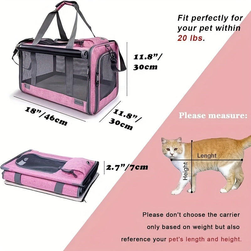 Soft-Sided Mesh-Panel Pet Carrier with Privacy Cover and Nine Color or Accessory Bundle Options — image 13