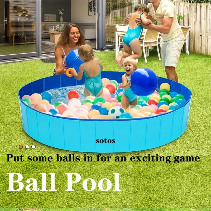 Foldable Dog Pool, Portable Hard Plastic Pet & Kids Swimming Pool, Anti-Slip Collapsible Bathtub for Indoor Outdoor Backyard 