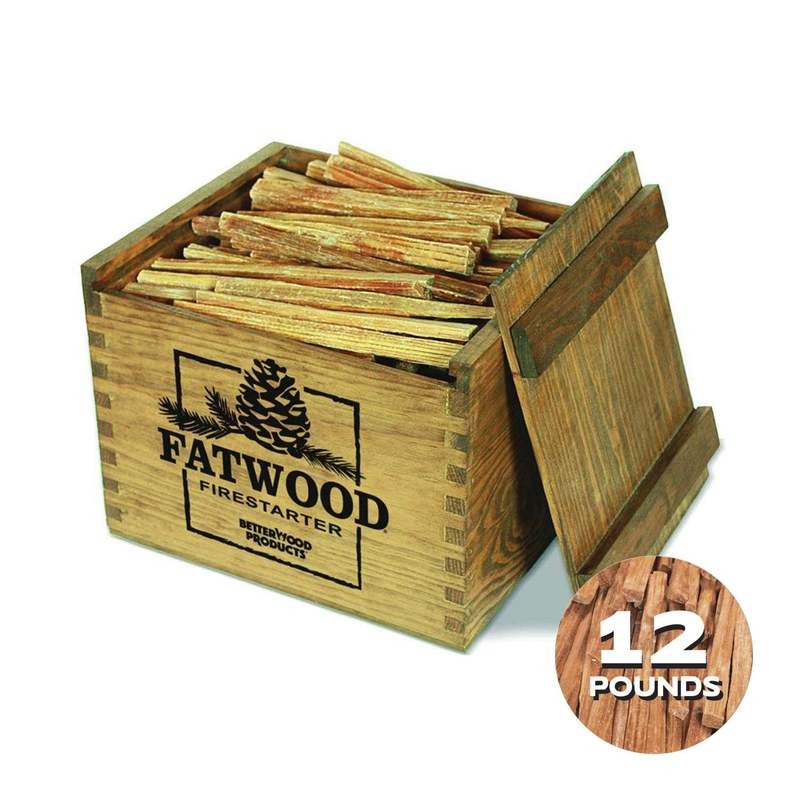 Fatwood Fire Starter Wood Crate 100% Natural Pine Resin Kindling Sticks for Fireplace Campfire BBQ Grill Fire Pit Pellet Stov