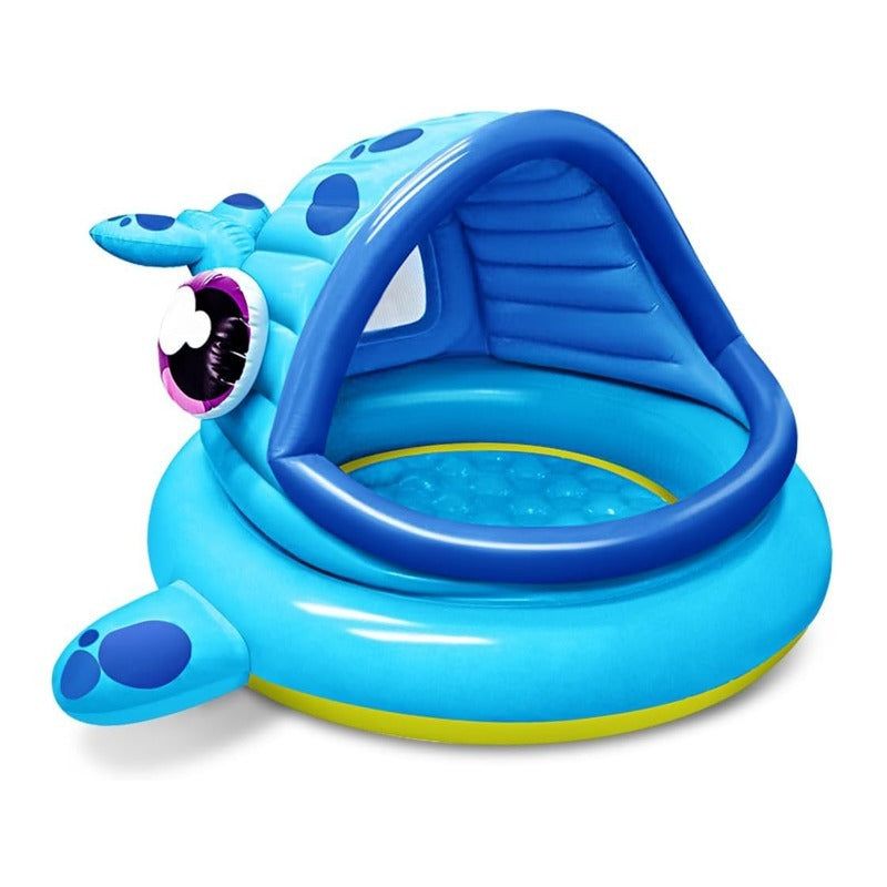 Inflatable Kiddie Pool with Sun Shade Canopy, Whale Baby Splash Pool Tent for Toddlers for Garden, Patio and Yard Use — image