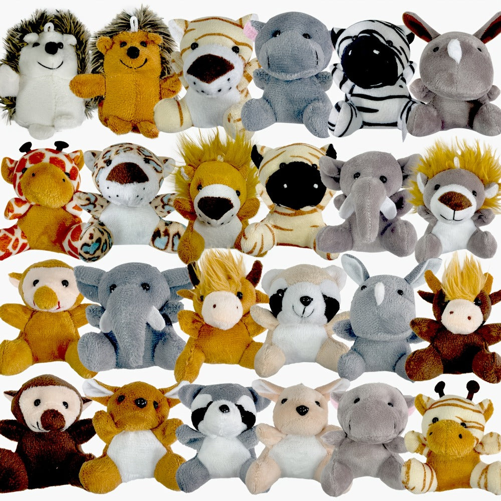 Stuffed Animal Mini Forest Animal Set with 12- or 24-Piece Pack Options for Party Favors and Prizes — image 1