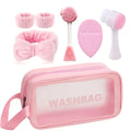 Face Cleansing Brush Set 7pcs Spa Skincare Kit – Mask Brush Scrub Brush Detailing Brush Velvet Headband & Wash Bag — image 14