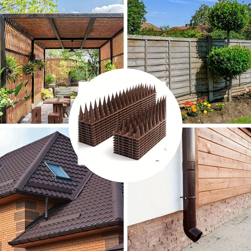 Bird Spikes, 4 Row Fence Balcony Window Sill Ledge for Garden, Yard and Pest Management, with the Listed Configuration — imag