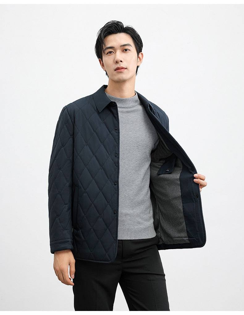 Mulberry Silk Thermal Casual Cotton-padded Jacket For Middle-aged And Elderly Men