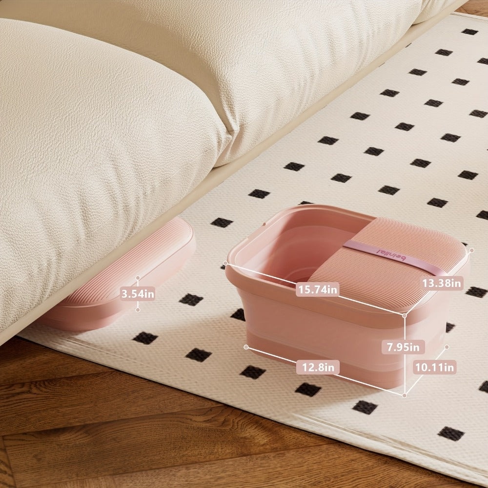 Collapsible Foot Bath Spa Massager with Heat Bubble Jets Massage Rollers LED Light Foldable Pedicure Foot — image 4