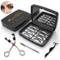 Eight-Piece Black Magnetic False Eyelash Kit with Rectangular Case, Applicator, Tweezers and Brush — image 1
