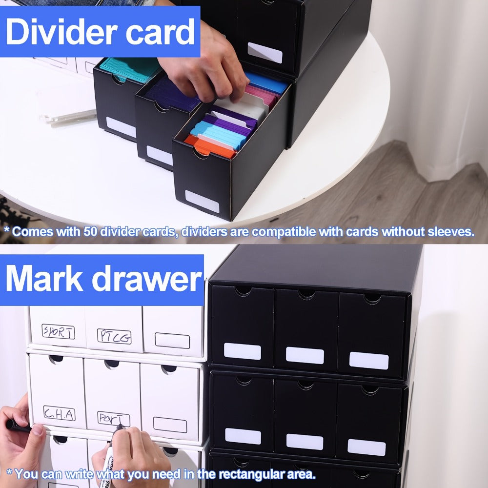 Trading Card Storage Box for Sports Cards and Baseball in a Large Cardboard 12 Drawer Design of 50 Dividers — image 9