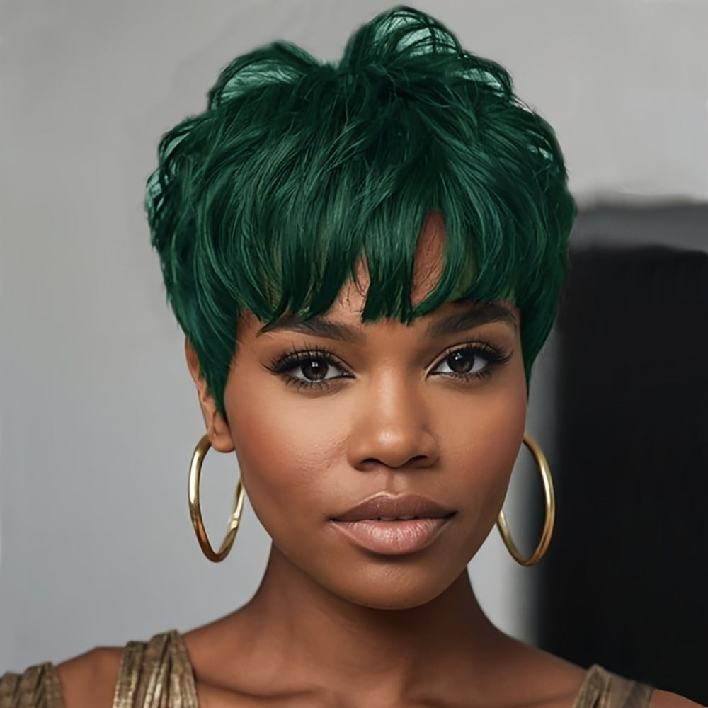 Synthetic Wig 4-Inch Wavy Bob with Bangs in Six Coded Natural and Fashion Colors for Costume Styling — image 6
