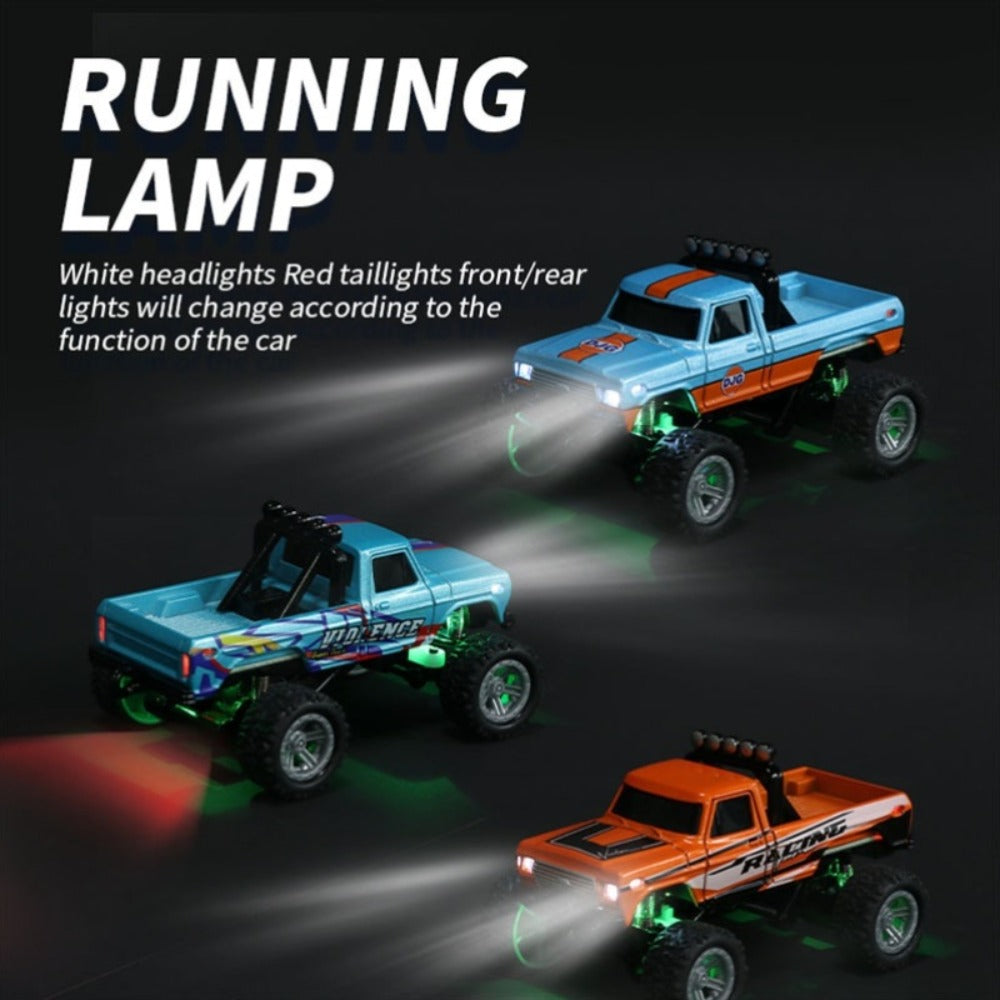 Mini RC Monster Truck 1:64 Scale with Matching Trailer, 2.4GHz Controller, LED Details and Three Color Options — image 10