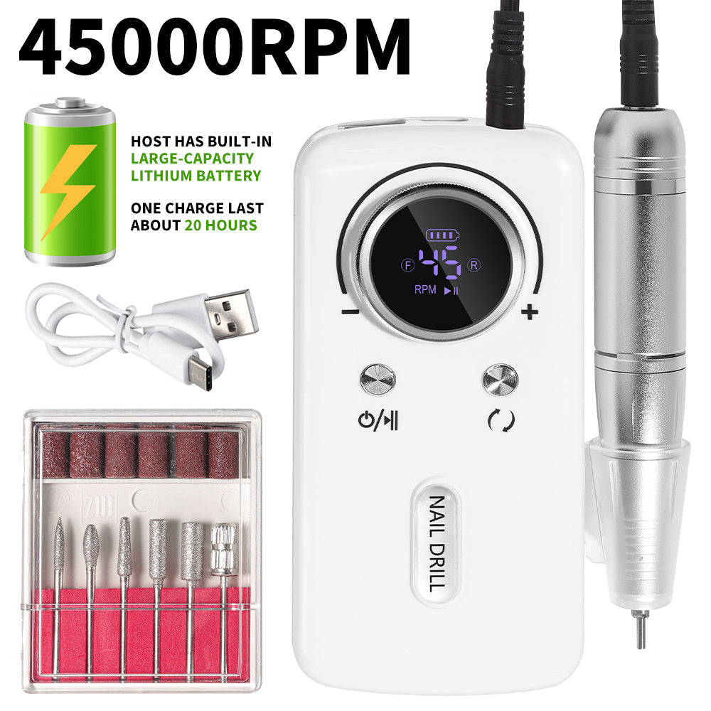 Cordless 45000 RPM Nail Drill Kit with Rechargeable 1800mAh Battery, USB-C Charging and Three Color Options — image 18