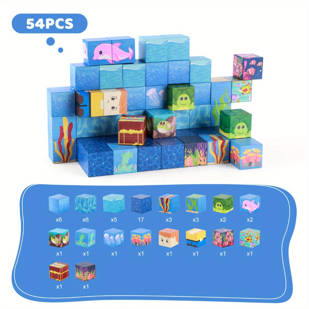 Ocean Adventure Magnetic Building Blocks 54/100pcs with the Listed Color, Size or Set Options for Everyday Use — image 5