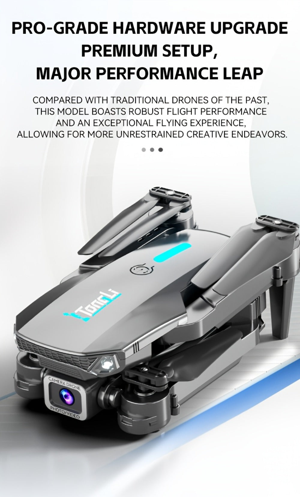 Foldable HD Camera Drone Free Storage Bag USB-C Charging 3D Flips Single or Dual Camera Built-in Screen Remote — image 19
