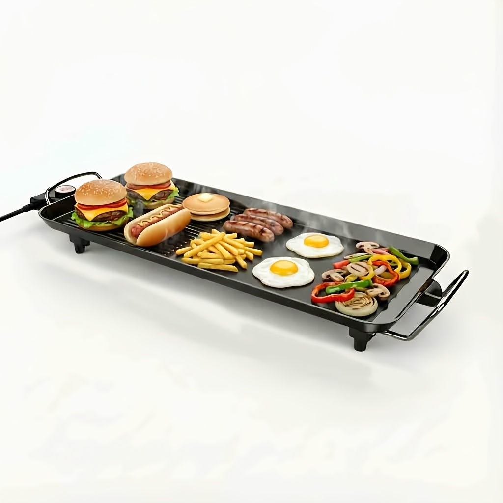 Indoor Electric Grill Smokeless, Non-Stick BBQ Griddle with Adjustable Temperature & Drip Tray — image 7